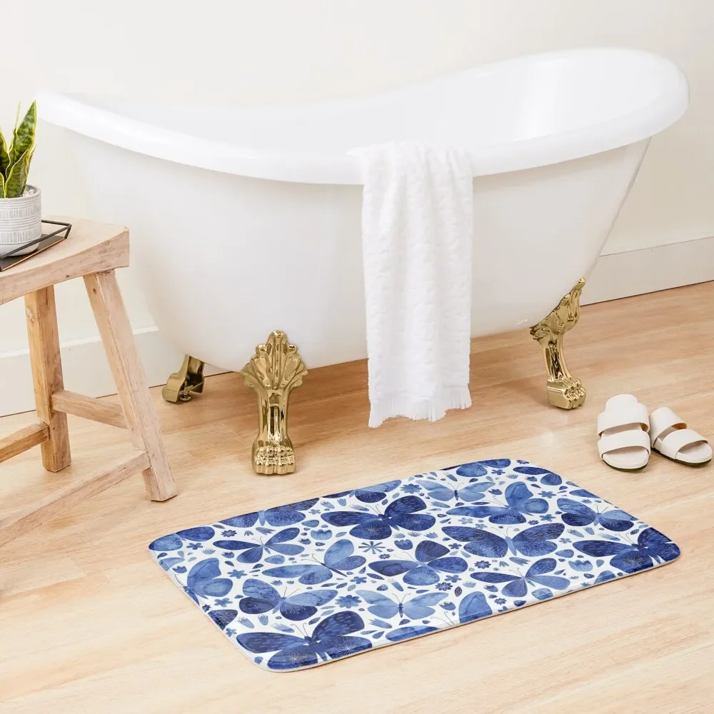 

Blue Butterflies Bath Mat Mats In The Bathroom DoorFor Entrance Door Front Door Mat