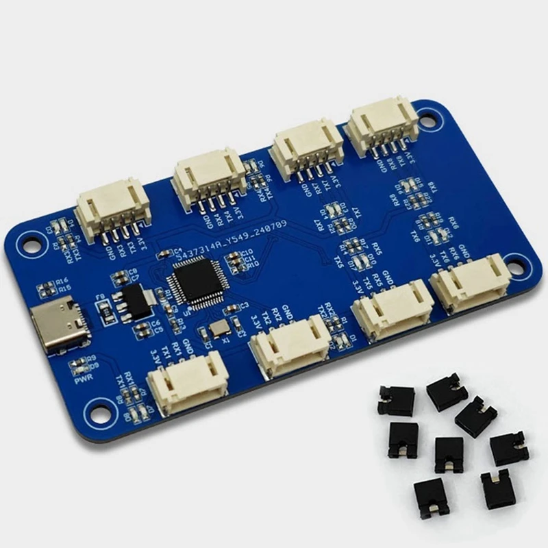 Ch344q usb tipo c para módulo serial ttl de 8 vias, porta serial de 8 canais, módulo de expansão de porta serial multicanal uart