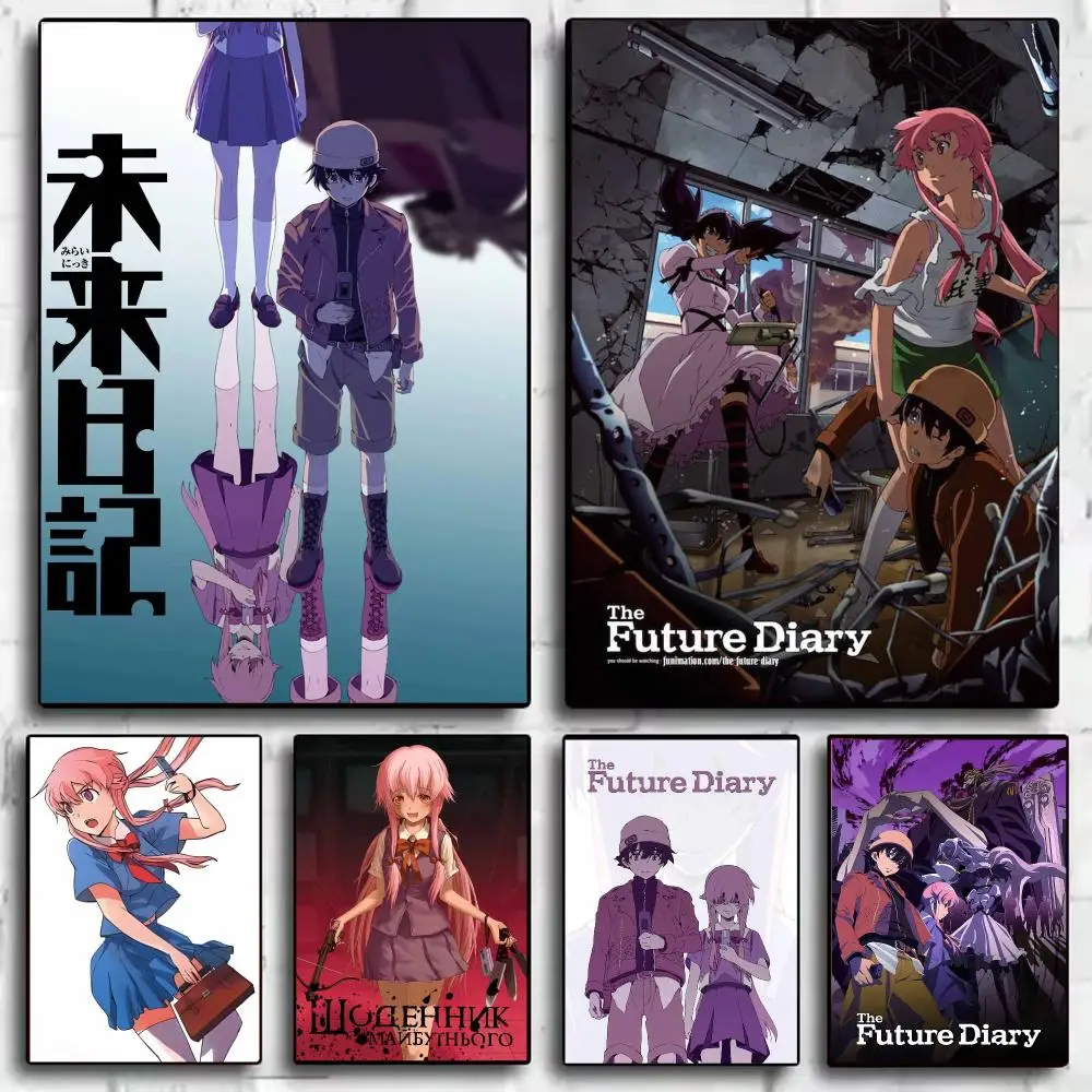 Anime F-Future Diary Poster Modern  Wall Art Aesthetic Minimalist Bedroom Decor Cafe Home Gift