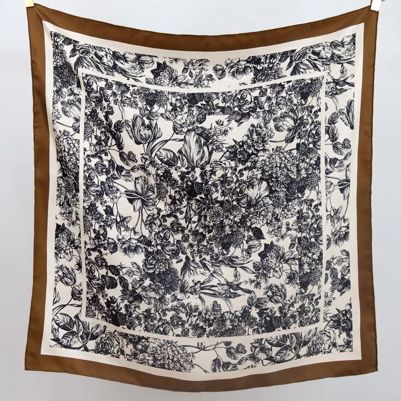 18 مللي متر وشاح حريري النساء التوت وشاح فاخر مصمم اليد رولارد حواف عصابات 90 سنتيمتر حقيبة إكسسوارات الشعر