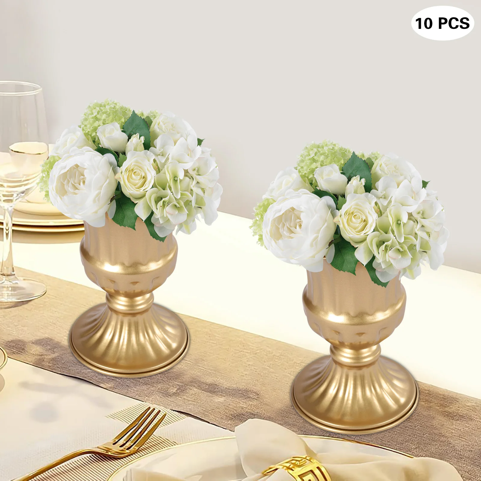 10PCS Tabletop Flower Vase Metal 16CM Table Centerpiece Home for DIY Wedding Decorations Holiday