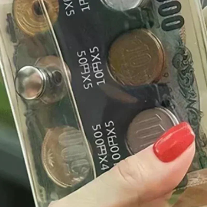 Colourful Transparent Coin Clip Organizer Small Wallet Loss Prevention Clip Japanese Currency Sorting Travel Portable Card Case