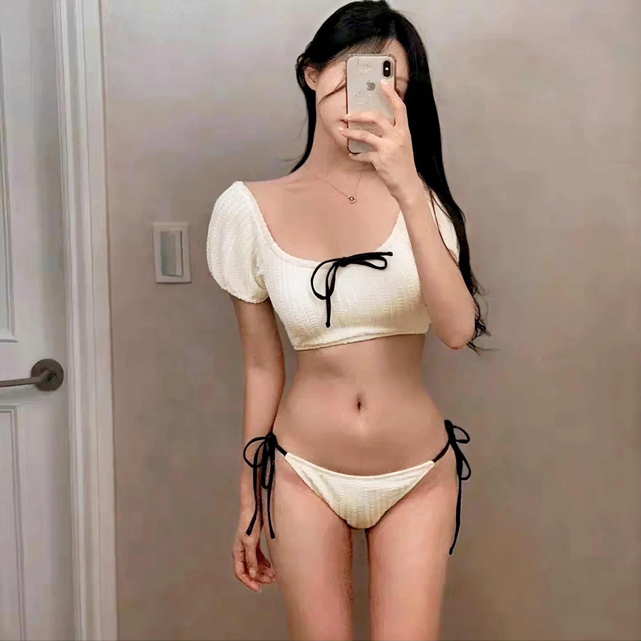 

Корейский бархатный двухсекционный купальник с оulder Bared Bubble Sve Hot Spring Beach Cover up Бикини из нейлонового материала с косой...