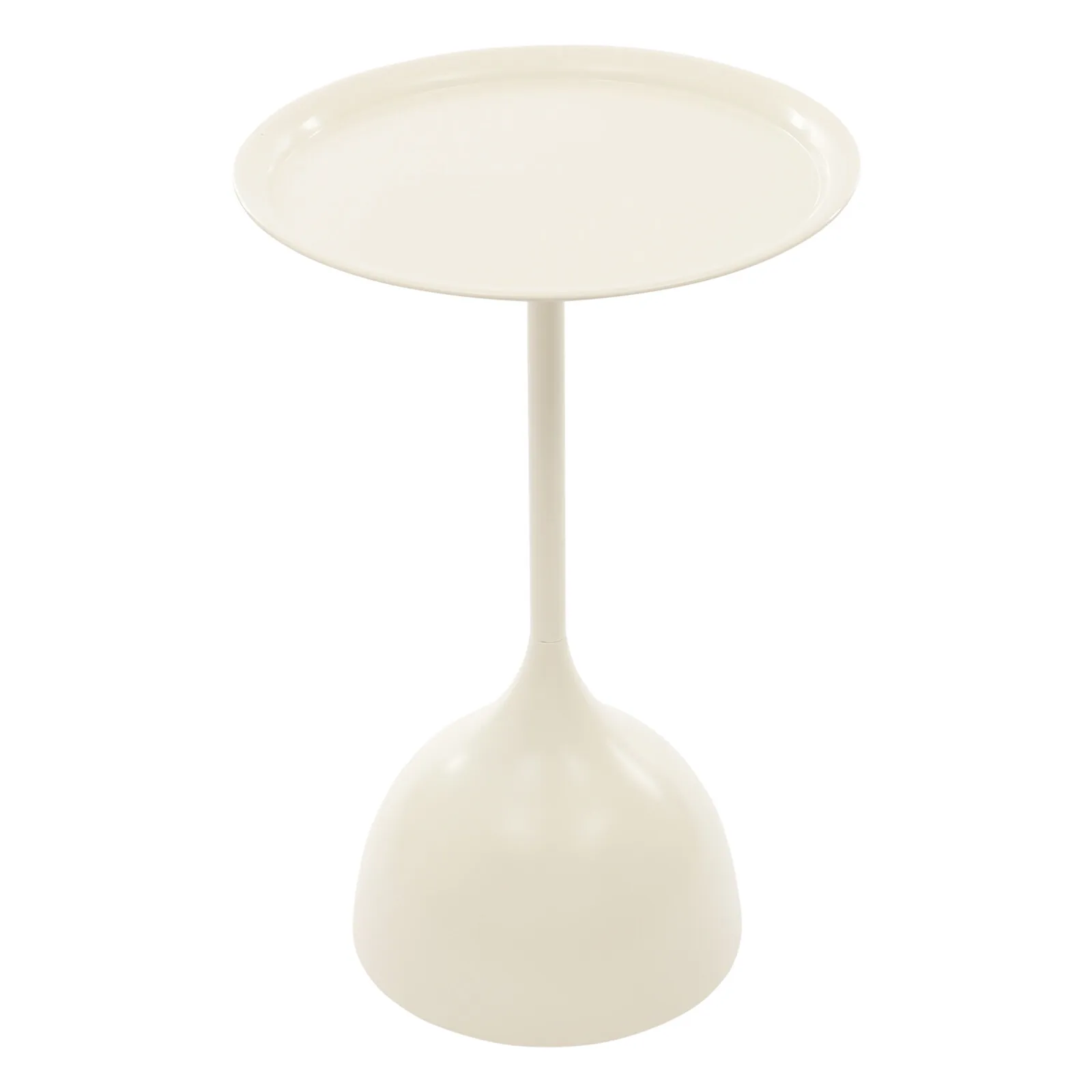 طاولة جانبية حديثة من الحديد لغرفة المعيشة، طاولة بجانب السرير مستديرة باللون الأبيض الكريمي