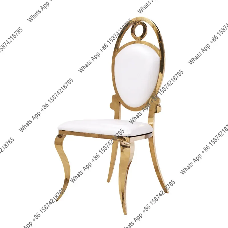 X30 Stainless Steel Chair Titanium Wedding Chair Banquet Hall Dining Chair Hotel Wholesale Leather Art