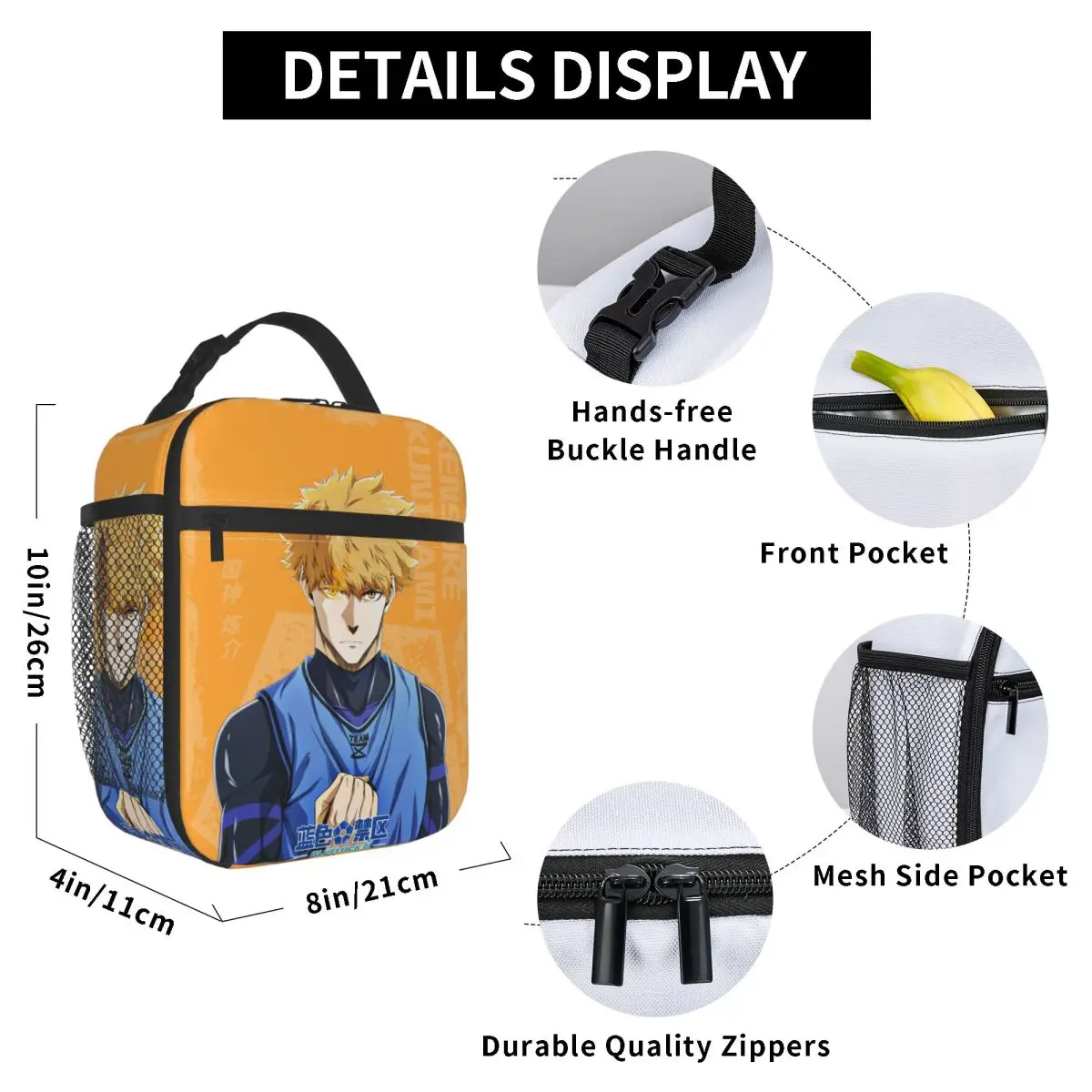 Anime Blue Locks Thermal Insulated Lunch Bag for School Portable Food Bag Cooler Thermal Lunch Boxes - view 6