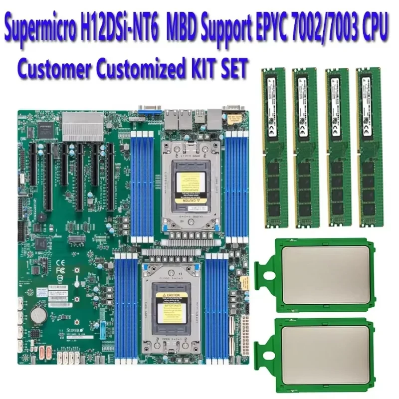 H12DSI-NT6 Rev 2.0 Server Motherboard  /  2* EPYC 7F72 7F52 7F32 7H12 7742 7702 7702P 7662 7642 7552 7542 7532 7502  CPU Process