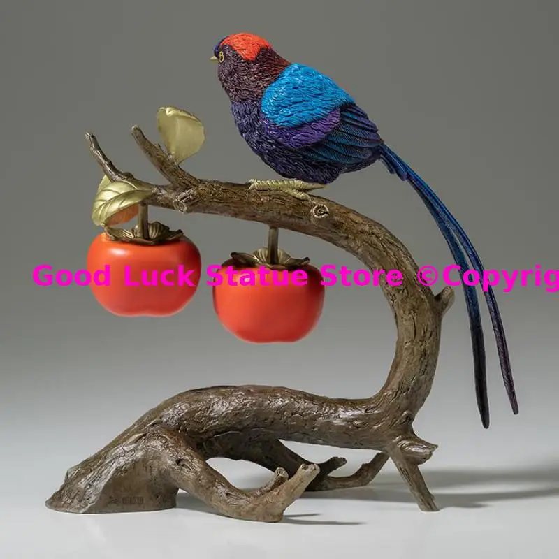 Amazing Mascot Lucky bird COPPER Sculpture TOP ART BEST Business gift Good luck decoration HOME Room OFFICE BAR CLUB decor