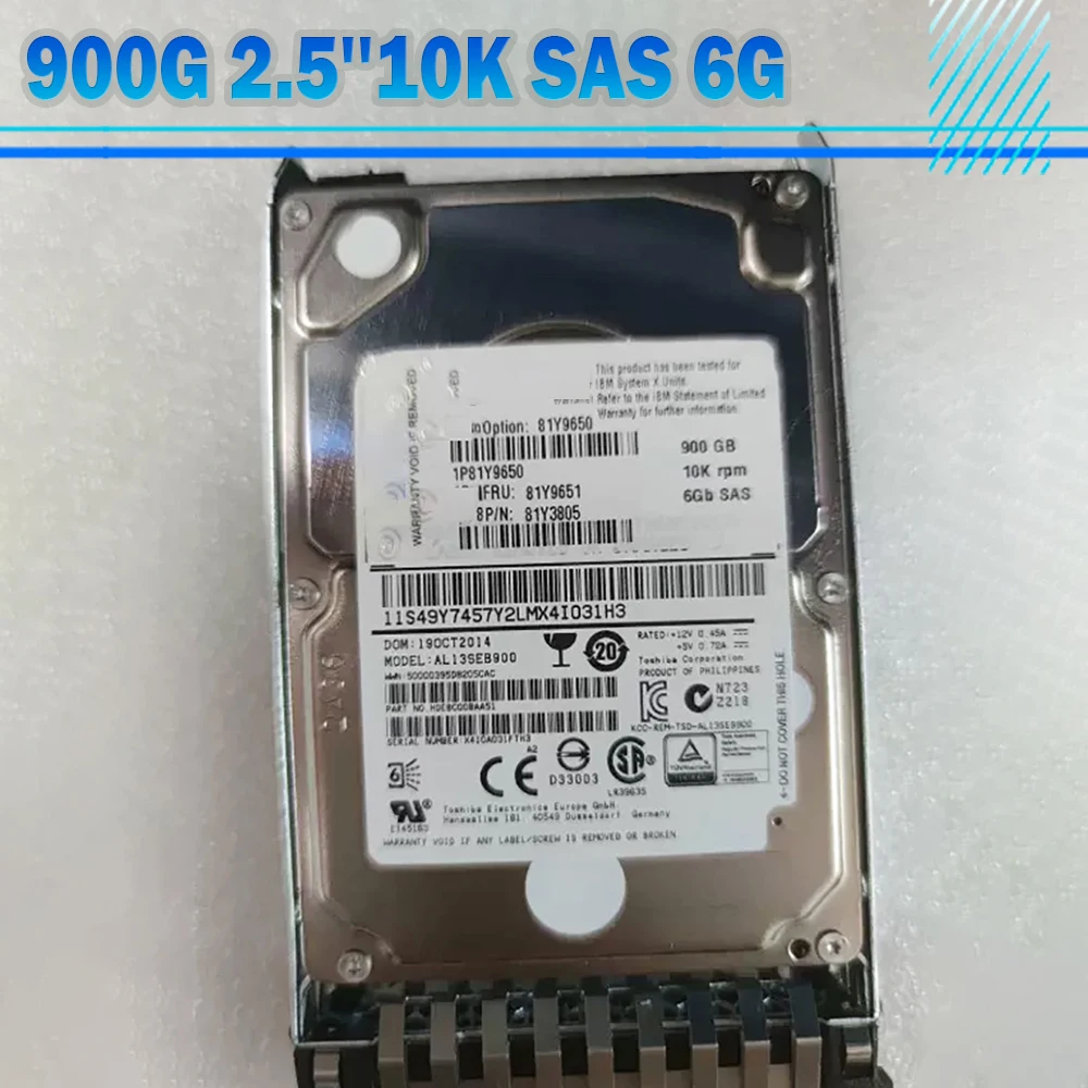 

For IBM 900G 2.5''10K SAS 6G 81Y9650 81Y9651 81Y3805 Server Hard Disk