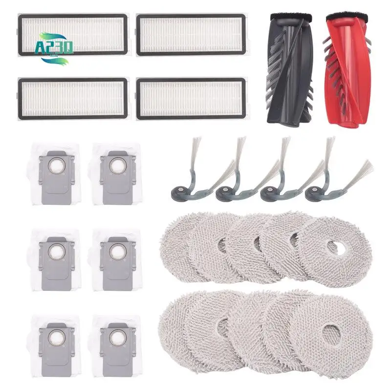 

A23Q-For Roborock Qrevo Curv Replacement Accessories Hepa Filter Mop Cloth Dust Bag Main Side Brush