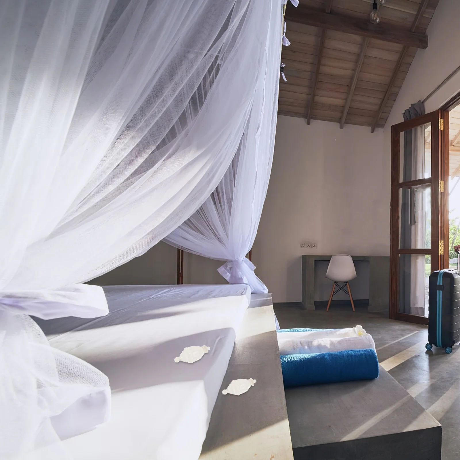 

8Pcs Mosquito Net Pole Toppers Plastic Decorative Caps for Bed Canopy Bedroom Decor Aesthetic Enhancement Accessories