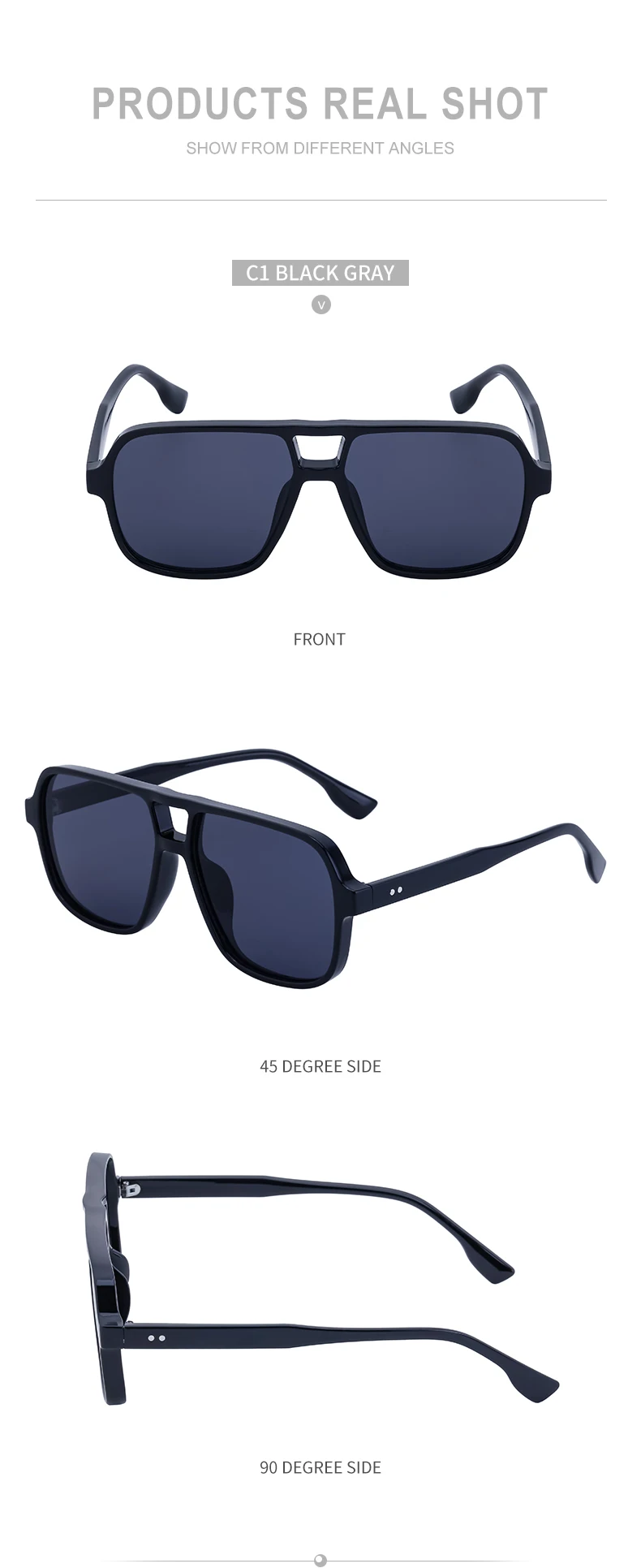 Vintage Rechteckige Sonnenbrille 2026 Luxusmarken-Designer Retro Rechteckige Sonnenbrillen für Herren Modische Quadratische Schattierungen Eyewear – Detail 14