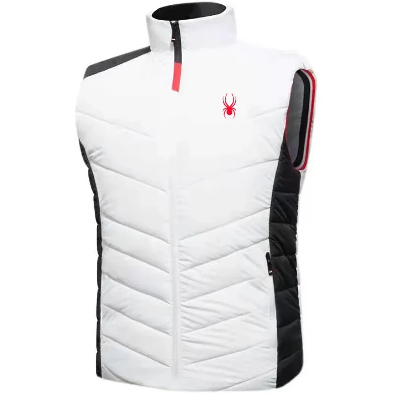 2025 new men's brand high-quality warm vest, autumn and winter luxury fashion brand, sleeveless outdoor windproof jacket