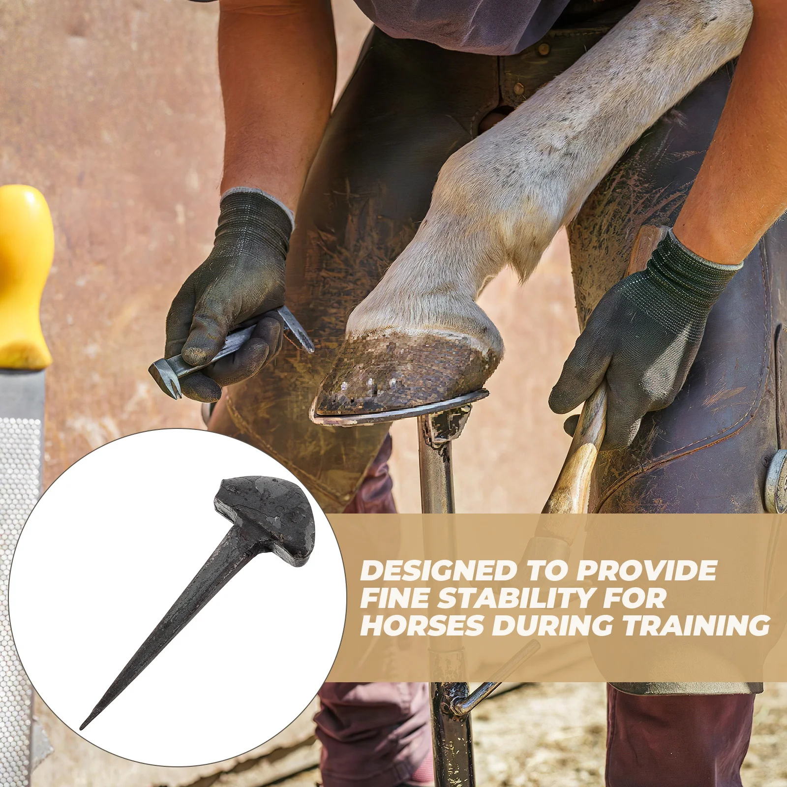 50 قطعة من أظافر حدوة الحصان المتينة بتصميم مدمج للمناظر المهنية وأصحاب الحصان ملحقات حدوة الحصان المحسنة والثبات #2