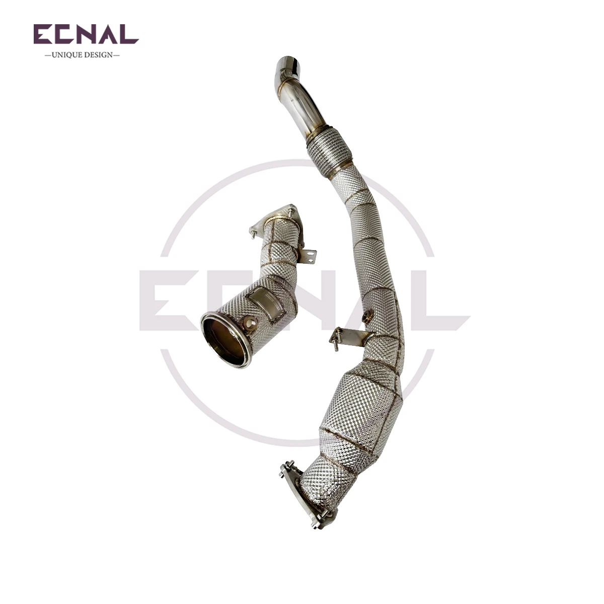 Ecnal Exhaust Downpipe with Catalytic Converter Exhaust Pipe for Land Rover Defender Velar Discovery Range Rover Sport L6 3.0T