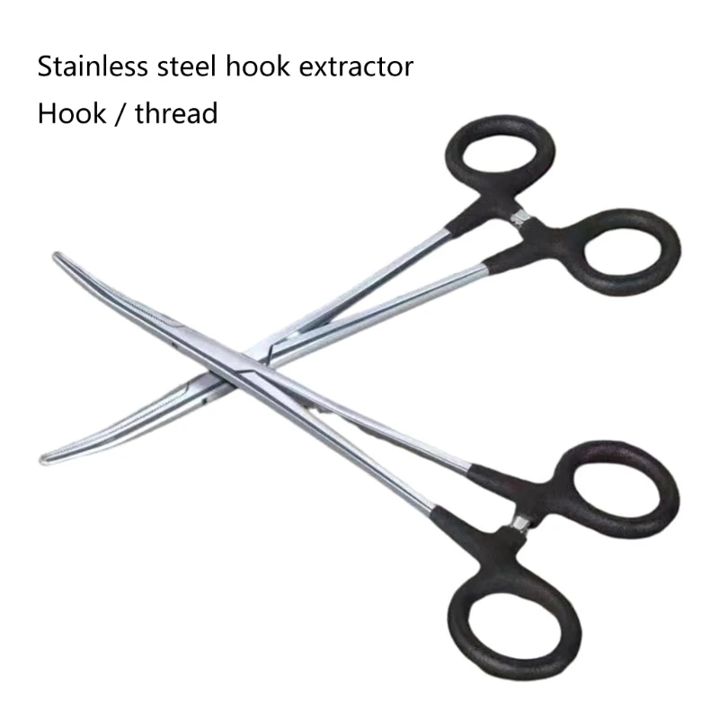 Fly Fishing Forceps Hook Remover Curved Locking Clamps Stainless Steels Fishing Plier Fly Fishing Tool and Tackle Part 24BD