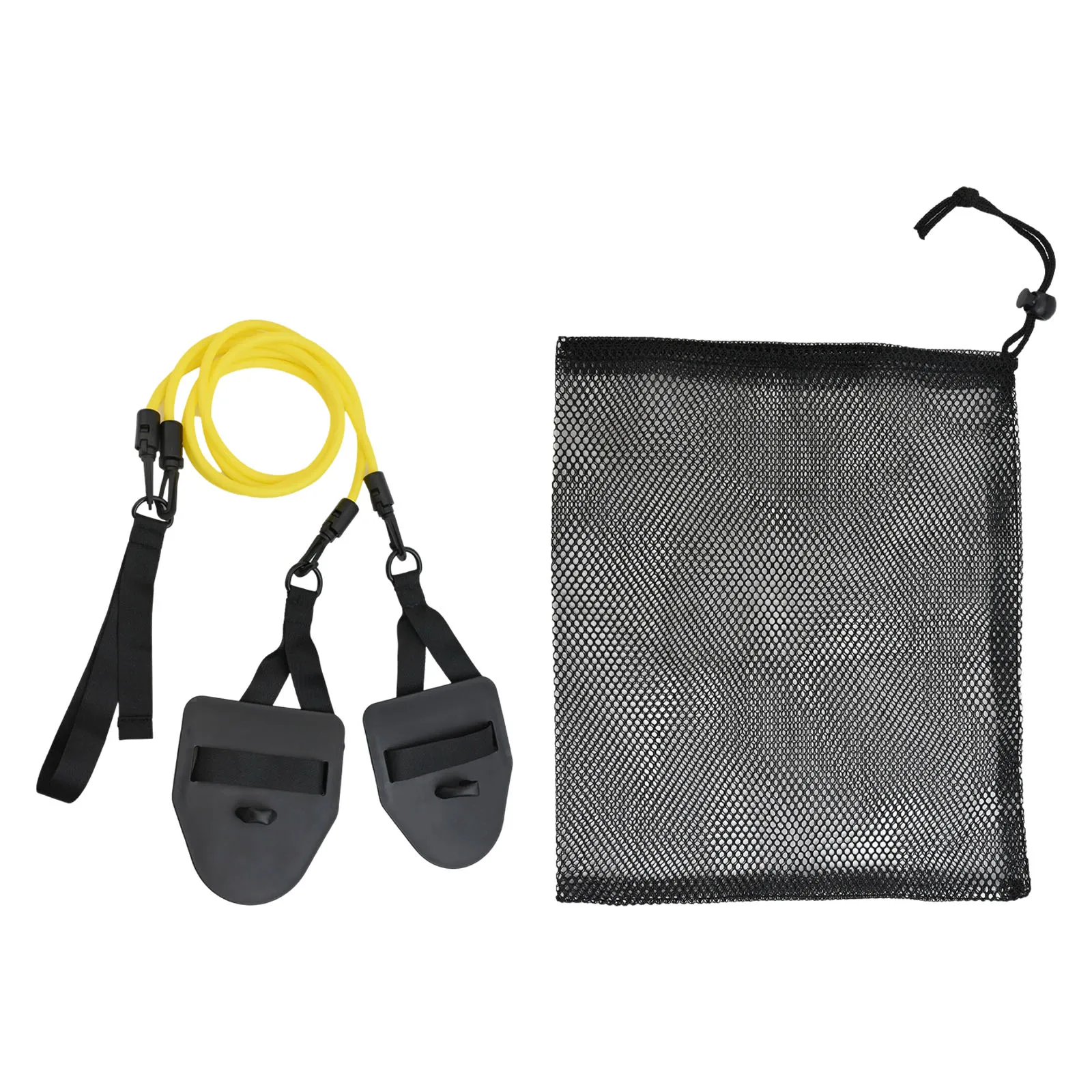 Resistance Band Swimming Trainer with Adjustable Hook and Detachable Paddles for Dryland Arm Strength and Technique Improvement