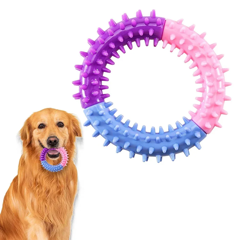 Durable Dog Chew Toys Ring Dog Teething Toys Natural TPR Rubber Puppy Teething Toys,Pet Toys for Small Medium Large Dogs