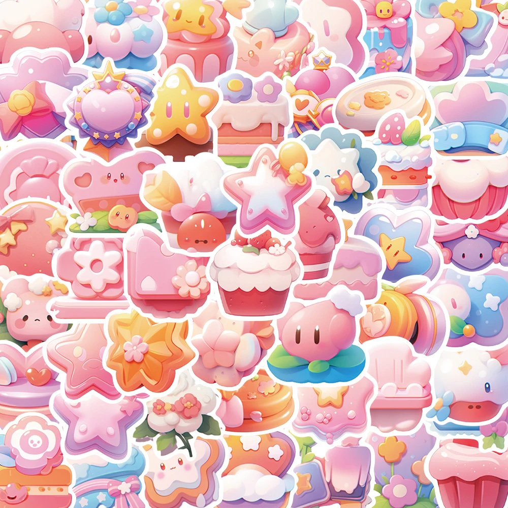 

10/30/50pcs Cute 3D Pink Icon Girl Stickers Decal Decoration Laptop Scrapbook Phone Suitcase Fridge Kids Cartoon Sticker Toys