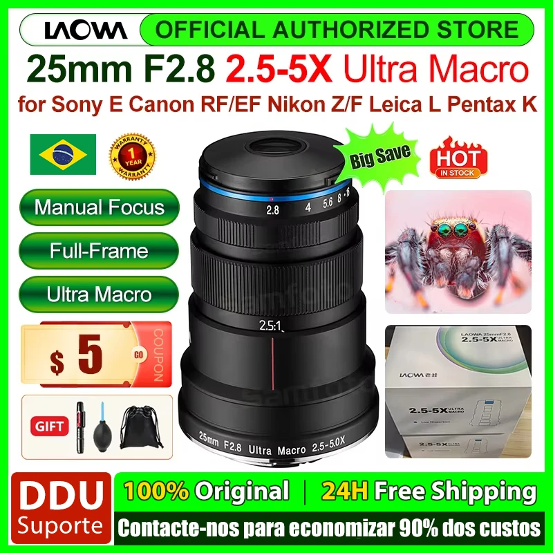 Venus Optics Laowa 25mm f/2.8 2.5-5X Lente Ultra Macro para Sony E
