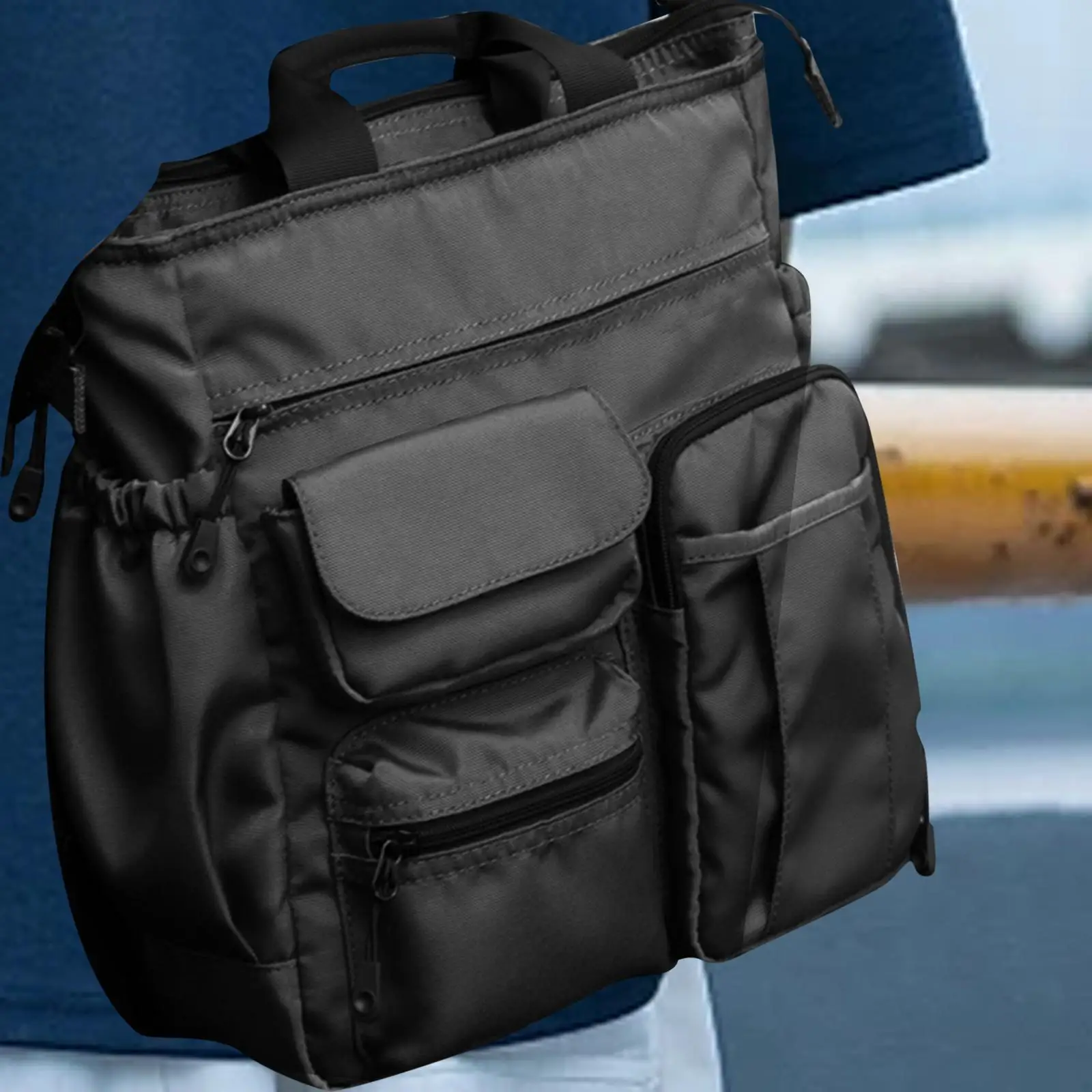 Adjustable Strap Mens Crossbody Briefcase Business Bag Laptop Tote Handbag Oxford Textile Large Capacity Shoulder Pouch Office