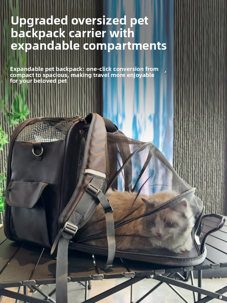 

Portable Large Capaci Pet Bapa for s And Dogs Breathable Expandable Double oulder Bag Outdoor Travel Pet Carrier