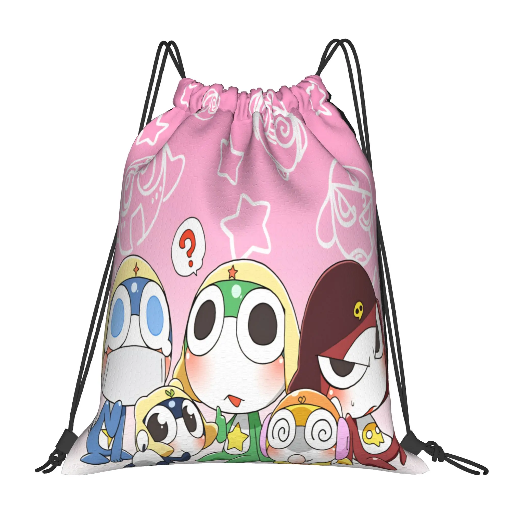 Keroros Gunsous Frog Drawstring Bag  Portable Casual Backpack Sports Yoga Sackpack String Bags For Couple