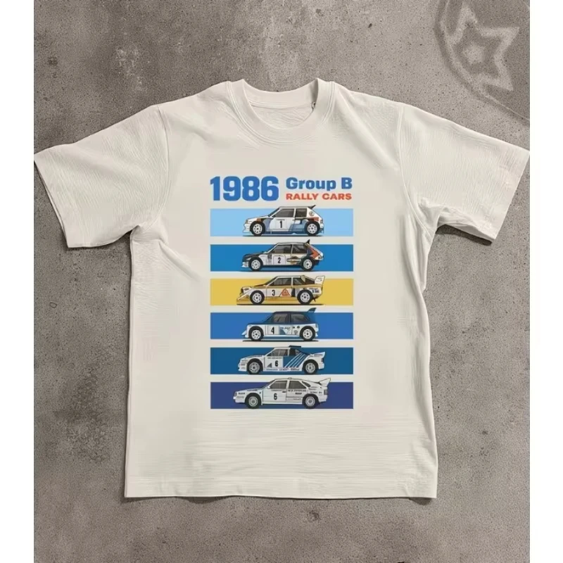 1986 Group B Rally Racing Illustration Graphic Tee Unisex Creative Pattern Commemorative Casual Short Sleeve Streetwear Tops