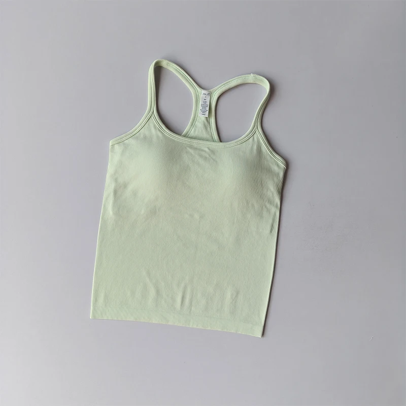 Seamless Sports Vest with Chest Pad Shockproof Quick-drying Running Underwear Stretch I-shaped Yoga Bras Gym Clothing Top Suit - Image 3