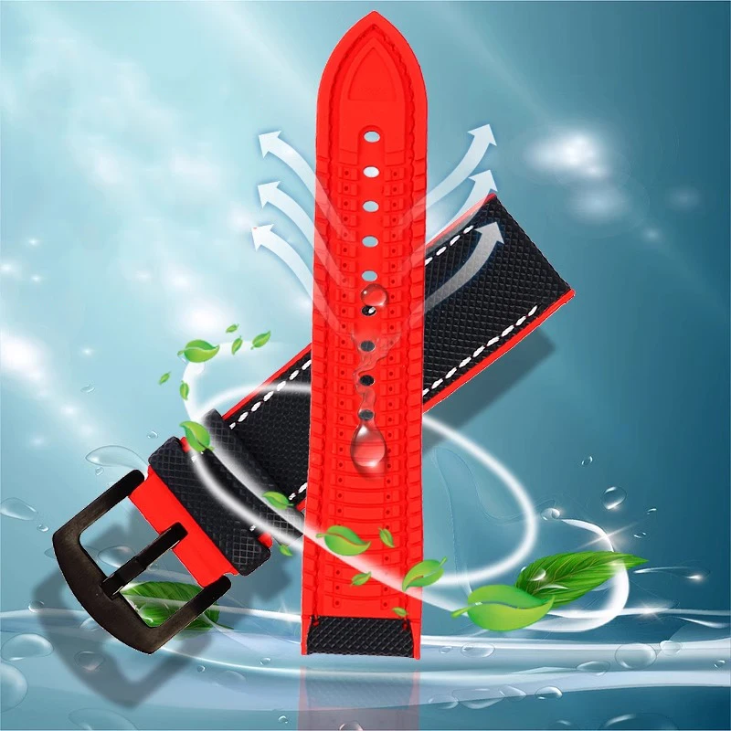 Nylonsilicone inferior pulseira de relógio para swatch x blancpain biocerâmica mergulho cinquenta braças 22mm azul verde amarelo laranja pulseira