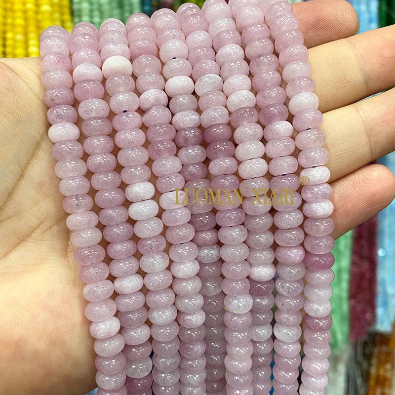 Abacus 5x8MM Natuursteen Kralen Amber Kunzite Oranje Chalcedoon Losse Wiel Spacer Bead voor Sieraden Maken Diy armband Oorbellen