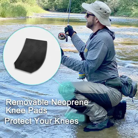 8Fans midjevadarbyxor för män och kvinnor, 3-lagers slitstarka, andningsbara, vattentäta, isolerade vadarbyxor för fiske, kajakpaddling 10 best sales vadarbyxor - №8