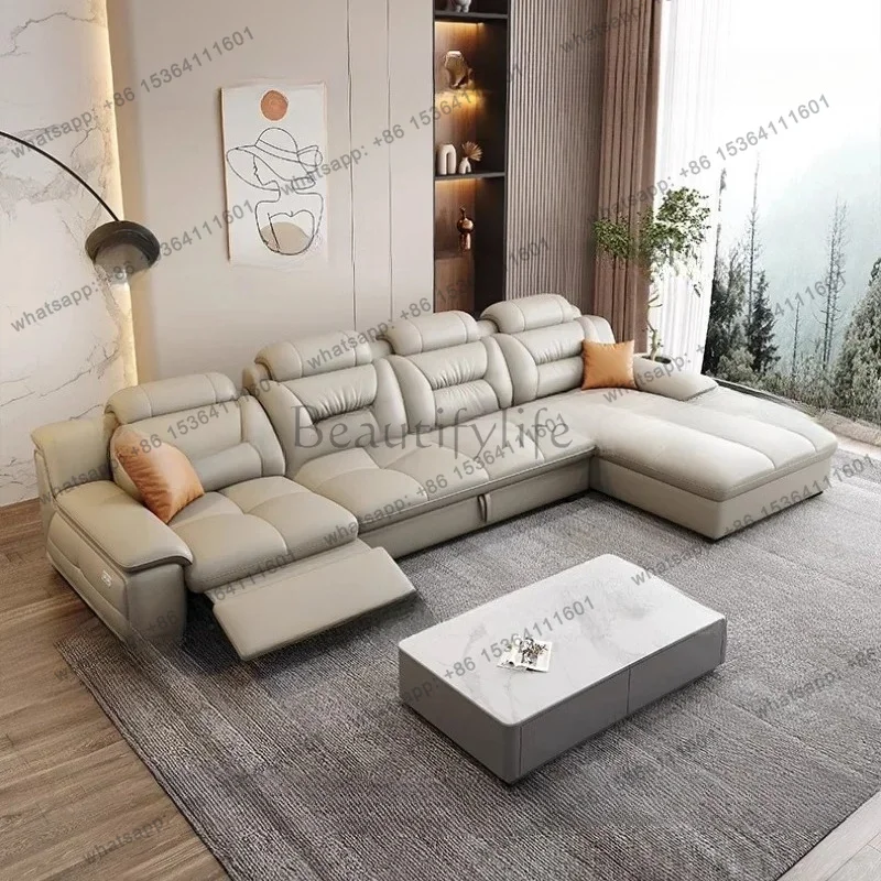 LSItalian Genuine Leather Sofas Luxury Designer Recliner Sectional Aesthetics Sofa Modern L Shape Woonkamerbanken Home Furniture
