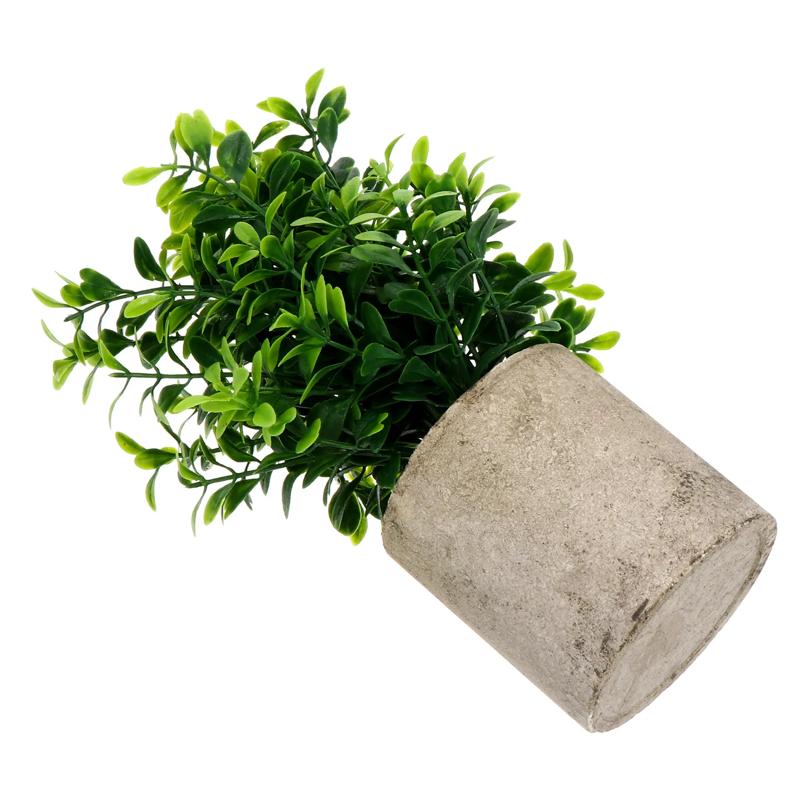 

1Pcs Fake Potted Plant Desktop Ornament Eco Friendly Visual Effect Clear Enjoyable Touch Simulation Green Plant