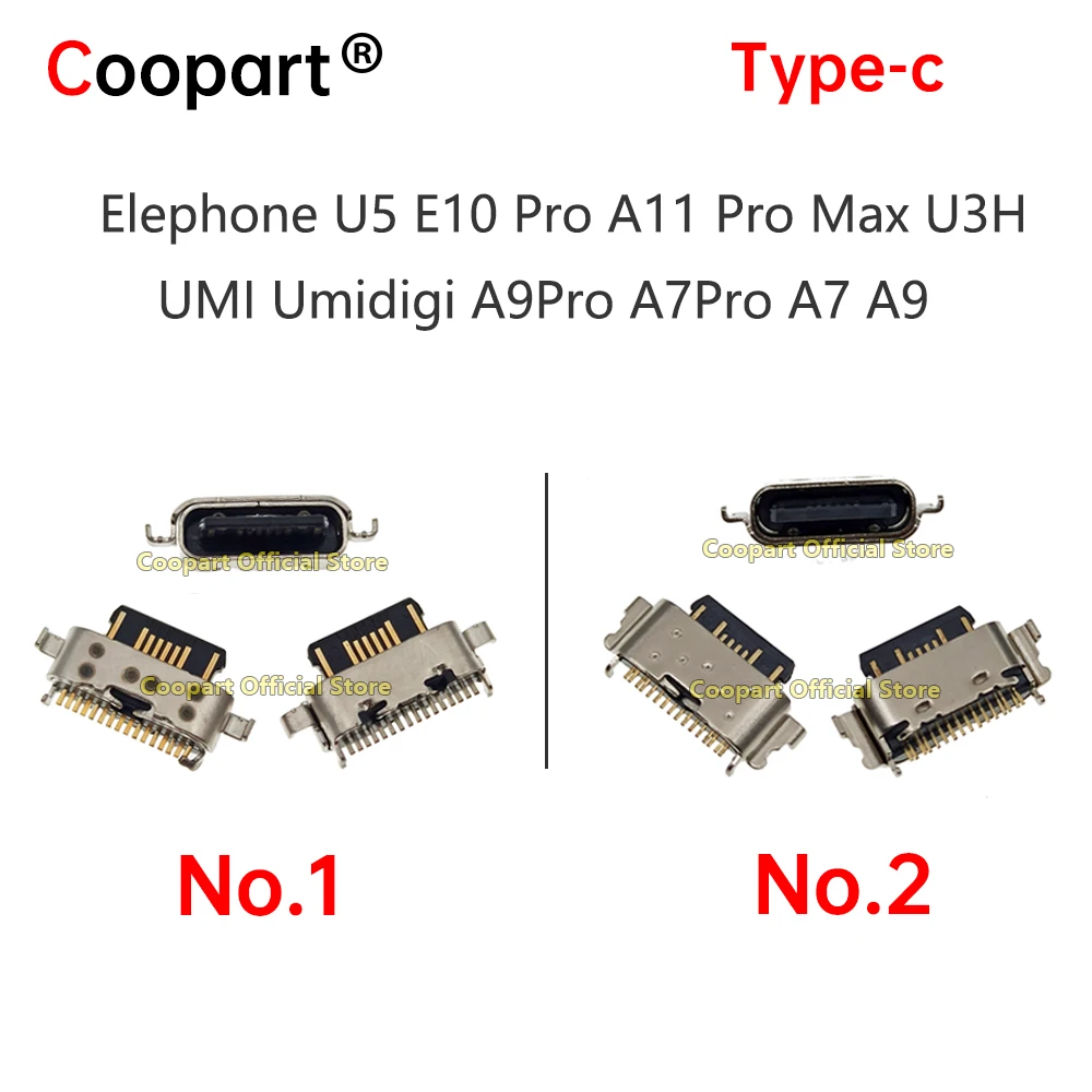 2Pcs For Elephone U5 E10 Pro A11 Pro Max U3H UMI Umidigi A9Pro A7Pro A7 A9 USB Charger Charging Dock Port Connector TypeC Plug