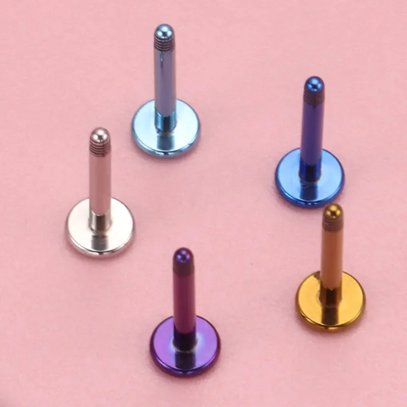 10pcs ASTM F136 Titanium Male Thread Labret Piercing 14G 16G Lab Lip Ear Tragus Replacement Body Jewelry Accessories Wholesale