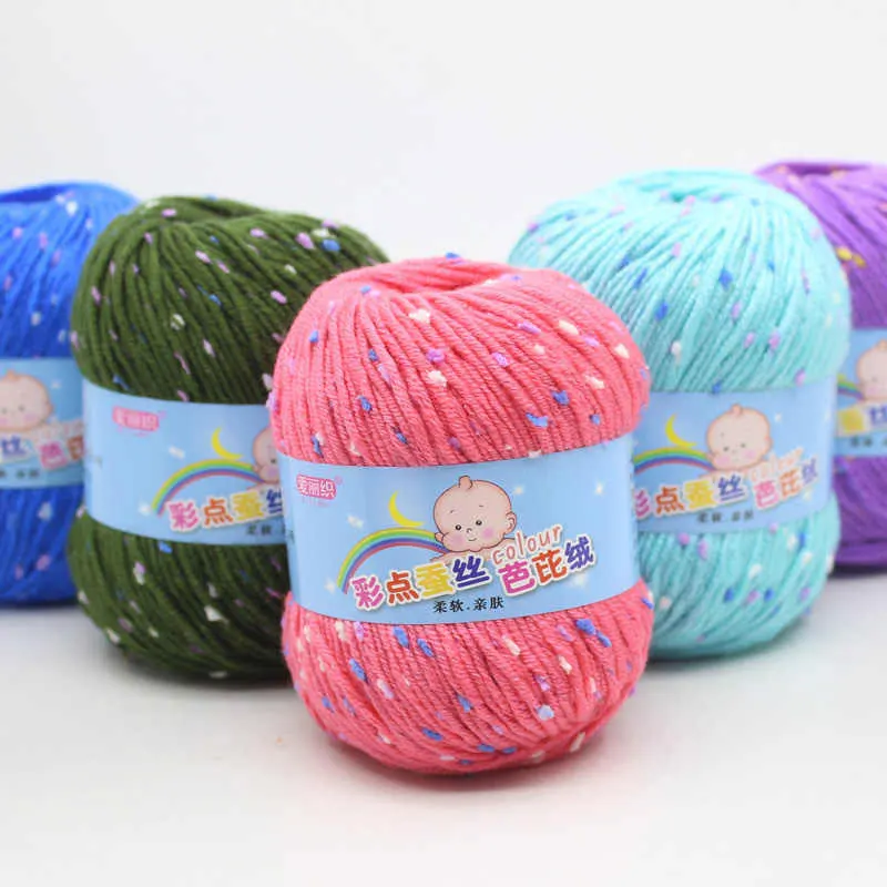 50g/roll pick point bean yarn stick needle/crochet hook can be DIY hand woven clothing thread scarf hat