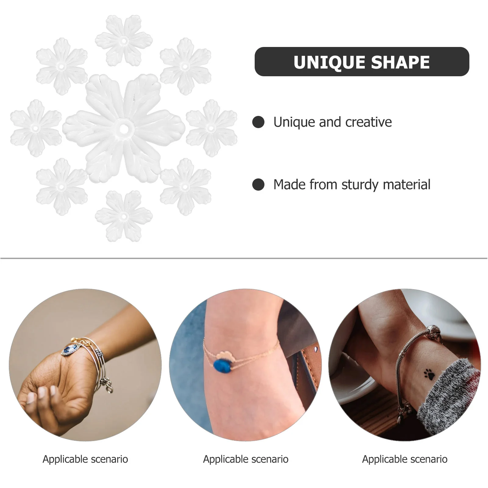 100 قطعة سحر زهرة الأكريليك المعلقات مجوهرات صغيرة ل عقد دي اي واي سوار المفاتيح الديكور زهرة سحر #2