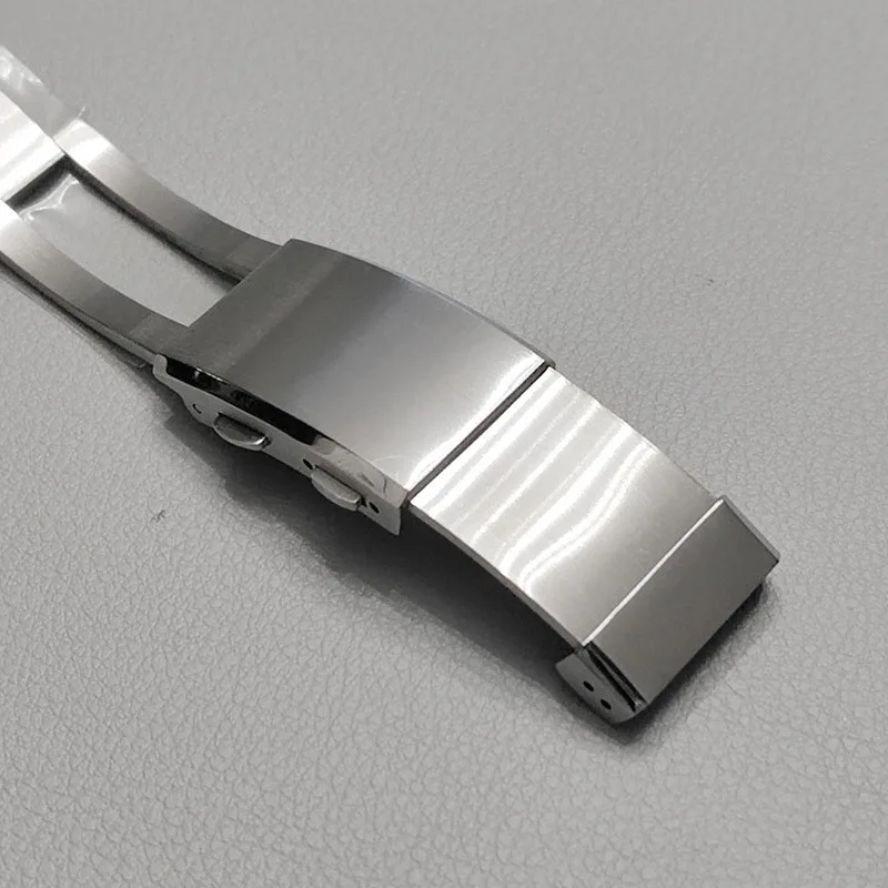 316L Stainless Watch Buckle 18mm 20mm 22mm for Seiko Watch Band Clasp Double Lock Button Adjustable Silver Diver Folding Buckle