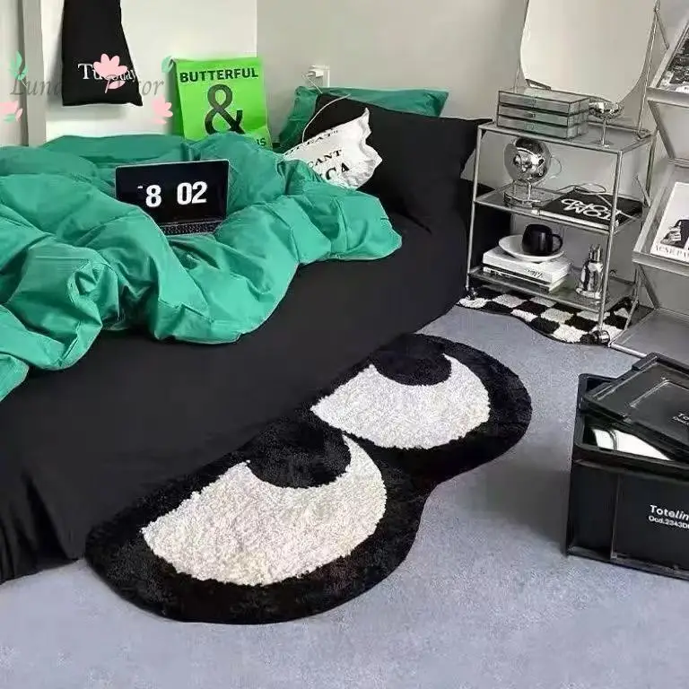 Flocked bedside bedroom walk-in closet bench foot mat cute bed end stain-resistant carpet floor mat