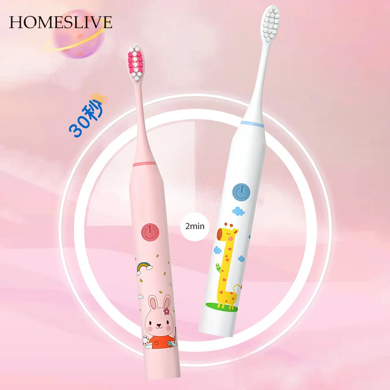 HOMESLIVE 1set Vibrating Adult Charging Electric Toothbrush Sonic 5-mode Sets Replacement Head Waterproof Strong
