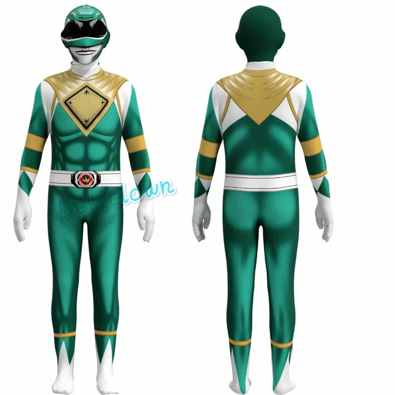 Fantasia Power Samurai Rangers przebranie na karnawał dorosłe dzieci Morpher Mighty Morphin maska superbohatera kombinezon Zentai garnitur Halloween U