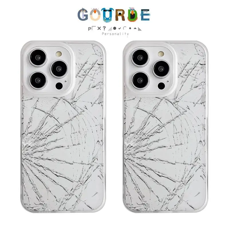 

Gourde Simple Cracked screen pattern Phone Case for Iphone 16 15 14 12 13 11 Pro Max IP 7 8 Plus Iphon X XS XR Xs Max