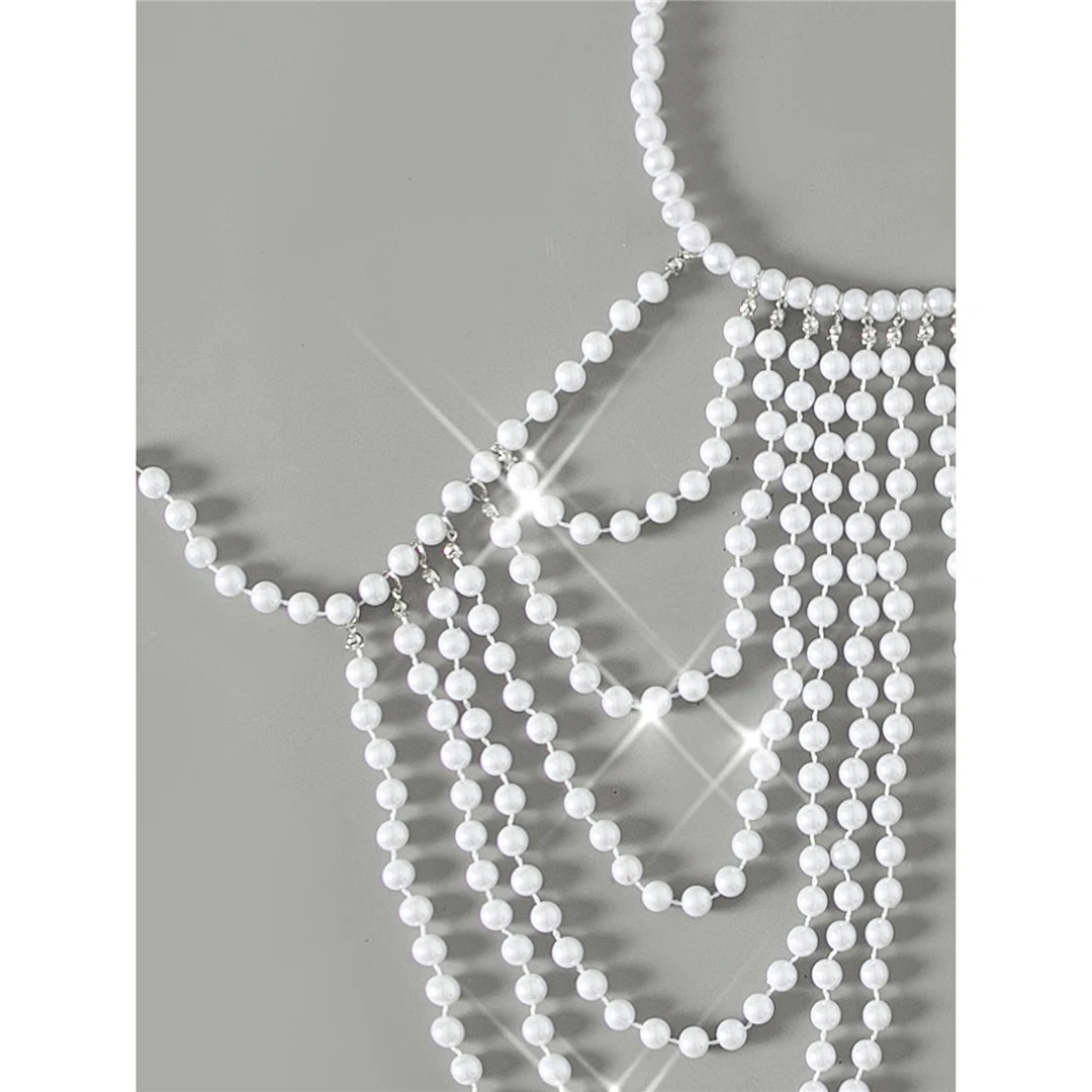 Luxuriöses Perlen-Neckholder-Bikini-Oberteil, durchsichtig, Damen-Badeanzug, Badebekleidung, Badeoberteil, Badeanzug, Badebekleidung, Badeoberteil mit Ausschnitten, Strandtop V5407 – Detail 17