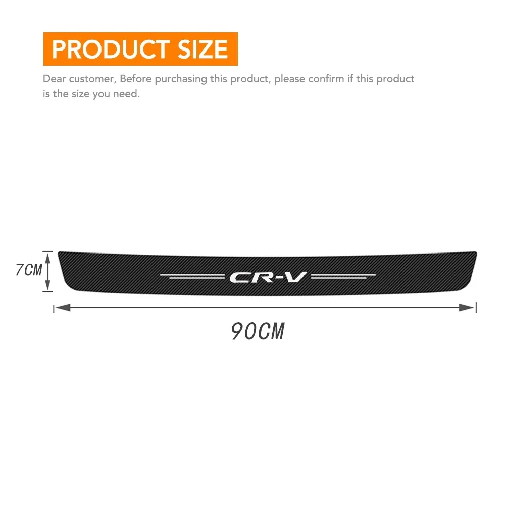 1PC Car Trunk Protective Bumper Threshold Stickers Decals for Honda CRV CR-V 2 3 4 5 Accord Odyssey HRV FITJazz Pilot Civic City