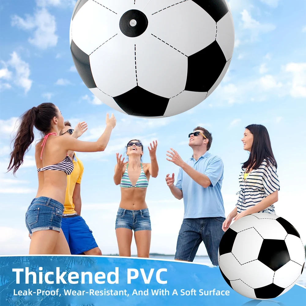 80cm Giant Inflatable Soccer Ball PVC Beach Ball Outdoor Sport Game Toy for Children Adult