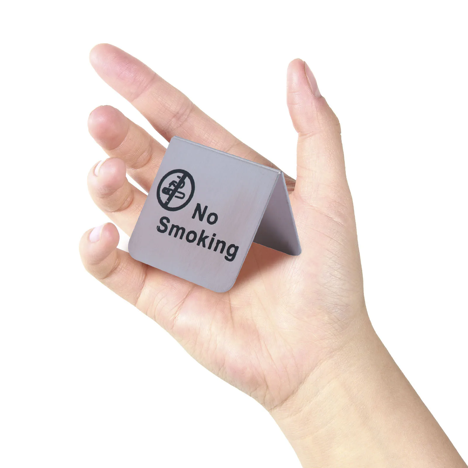 الفولاذ المقاوم للصدأ لا التدخين الجدول خيمة تسجيل سطح المكتب مزدوج الجانب لمطعم مكتب الفندق دائم غير قابل للصدأ لا طاولة التدخين #2