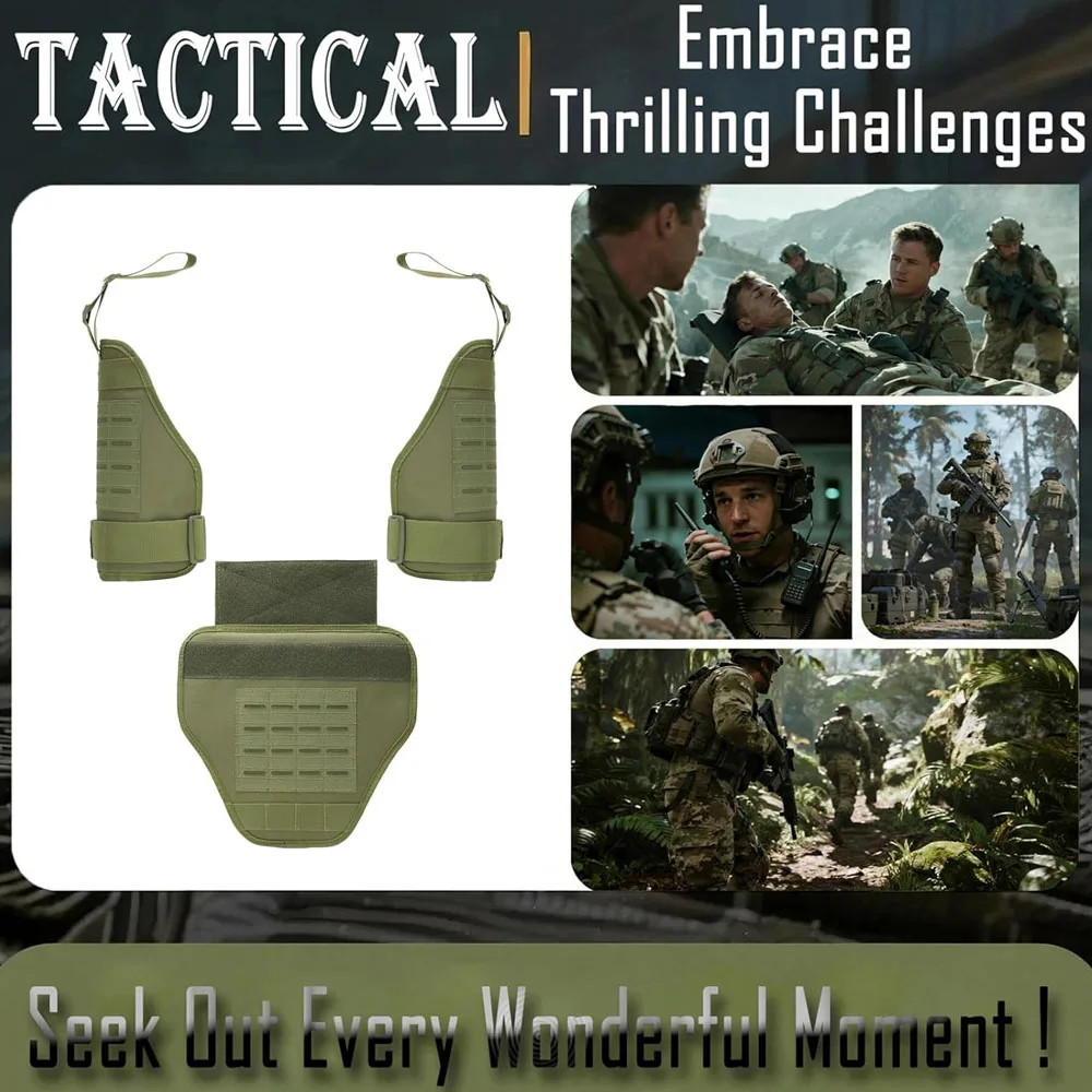 

Multi-Functional Shoulder Groin Protector Set, Universal Adjustable Padded Armor Protector Expansion Accessories Hunting Gear