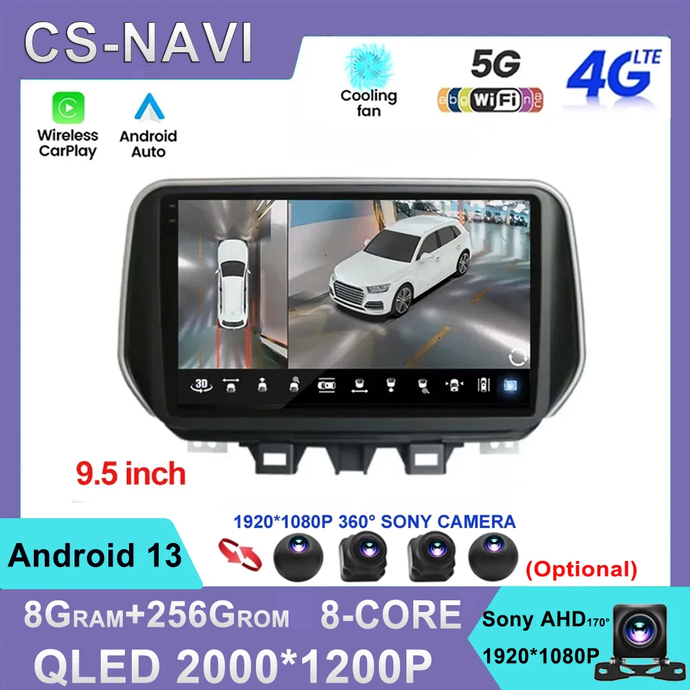 

2000*1200 For HYUNDAI TUCSON IX35 2018 2019 2020 4G LTE 8+128GB Android13 Multimedia Stereo Car DVD Player Navigation GPS Radio