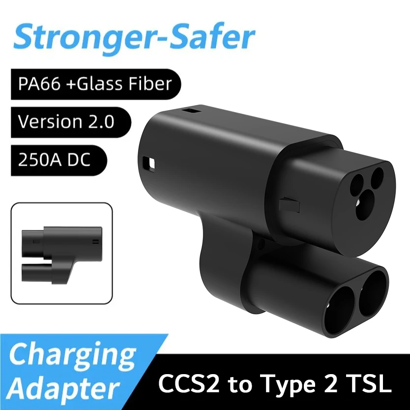 Adaptador de Cargador CCS2 a Tipo 2 para Tesla EV, Convertidor de Carga CCS Combo 2 para Vehículos Eléctricos Modelo S/X